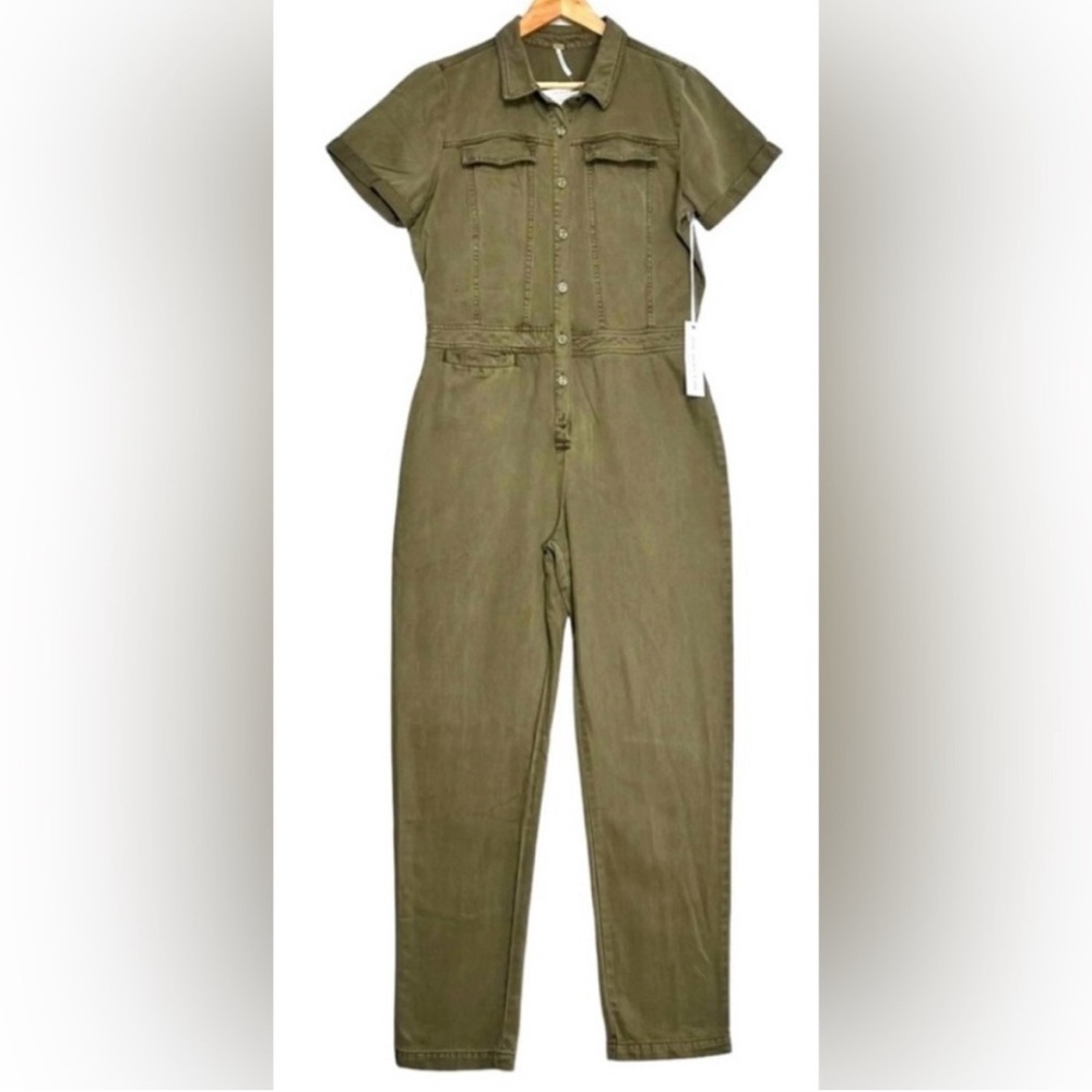 Young Fabulous & Broke Aviator Jumpsuit Khaki Utility Coveralls Boilersuit Small